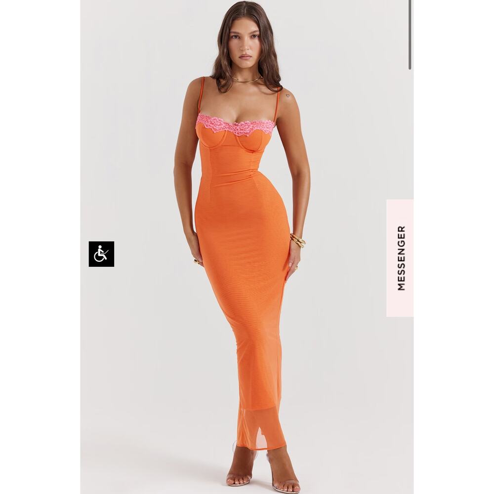 House of CB Aiza flame orange maxi dress